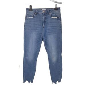 Loft Curvy High Waisted Skinny Distressed Jeans